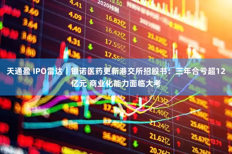 天通盈 IPO雷达｜银诺医药更新港交所招股书：三年合亏超12亿元 商业化能力面临大考